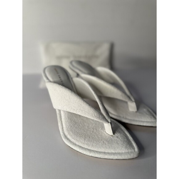 Good American GA077T Size US 9.5 Cinder-f*cking-rella Wedge White Terry Heels - Picture 2 of 10